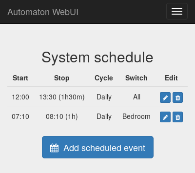 Scheduler UI