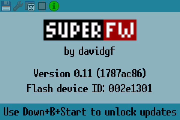 SuperFW info screen