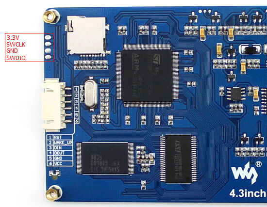 E-ink board SWDIO interface pinout